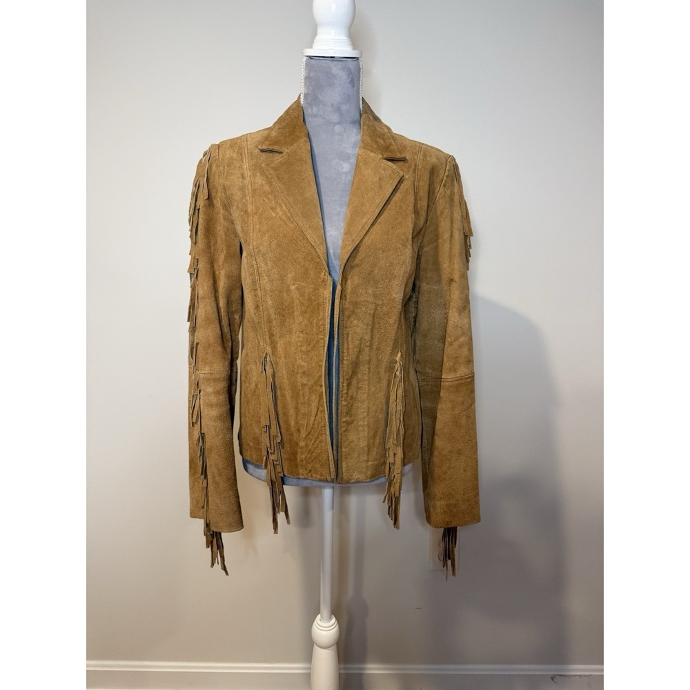 Vintage Rampage Leather Jacket Pioneer Wear Cowgirl Rodeo Western Cropped Sz LG